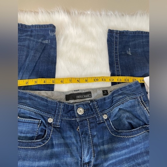 Buckle Black Fit 3 Men's Blue Jeans White Stitching 31 - Picture 9 of 13